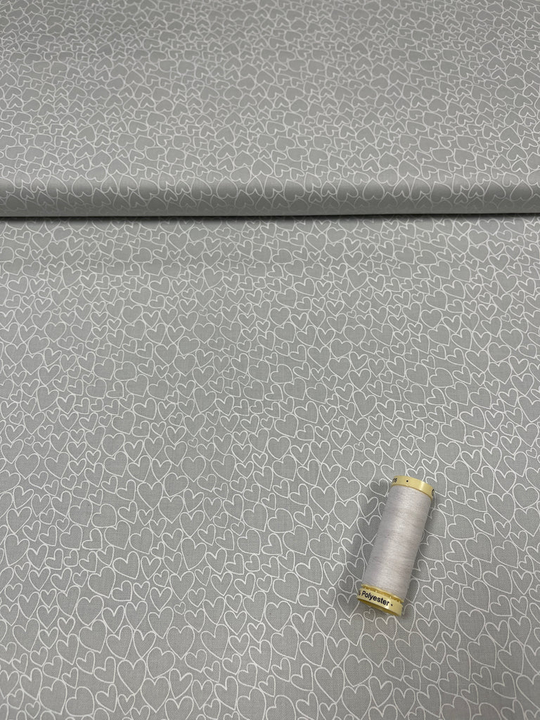 White Hearts on Pewter/Grey - Essentials