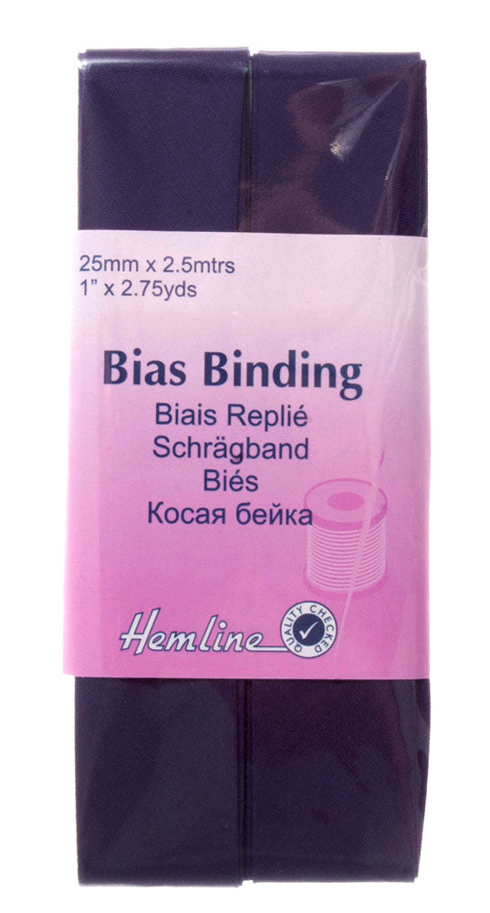 Bias Binding: Polycotton: 2.5m x 25mm: Purple - Craftyangel