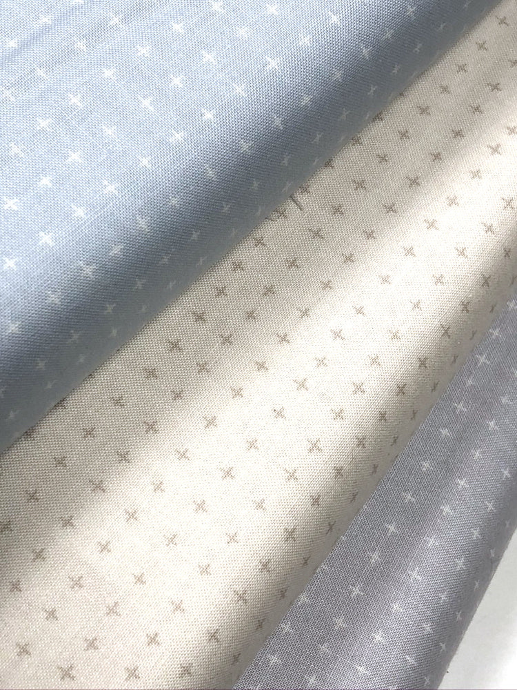 Cloud whites - Crosses - pale grey - Craftyangel