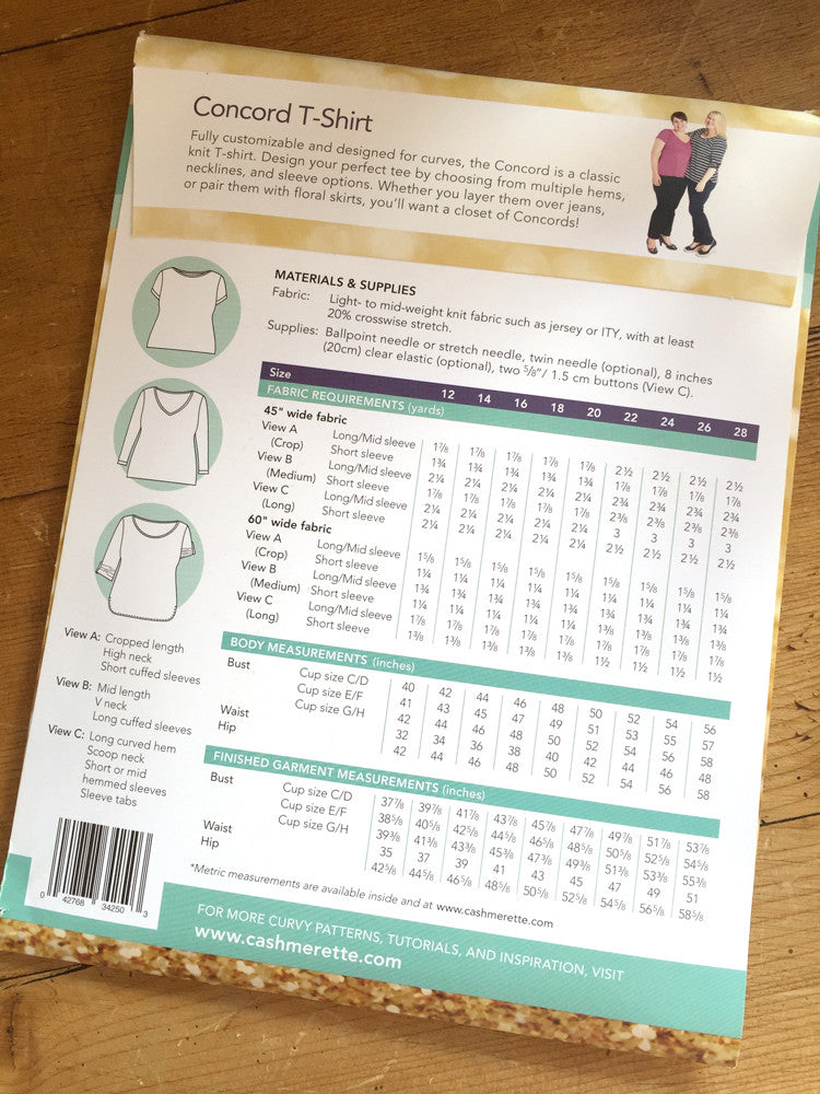 Cashmerette - Concord T-Shirt - Knit fabric - Craftyangel