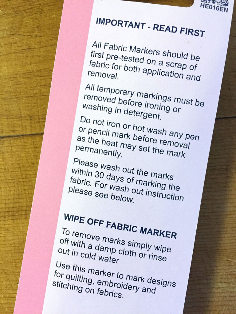 Fabric Marking Pen - water soluble - Craftyangel