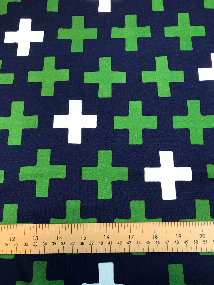 Cloud 9 Fabrics - Cross in Navy - Knit