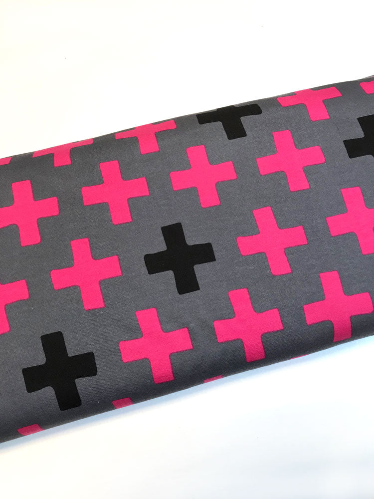Cloud 9 Fabrics - Cross in Gray - Knit - Craftyangel
