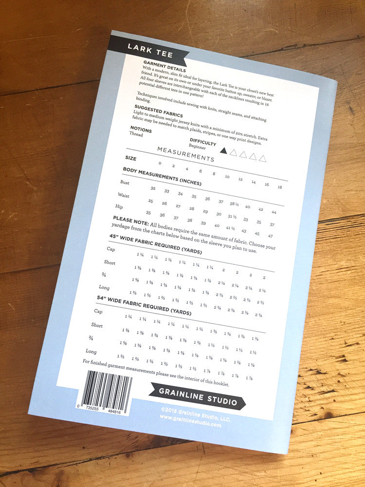 Grainline - Lark Tee pattern - Craftyangel