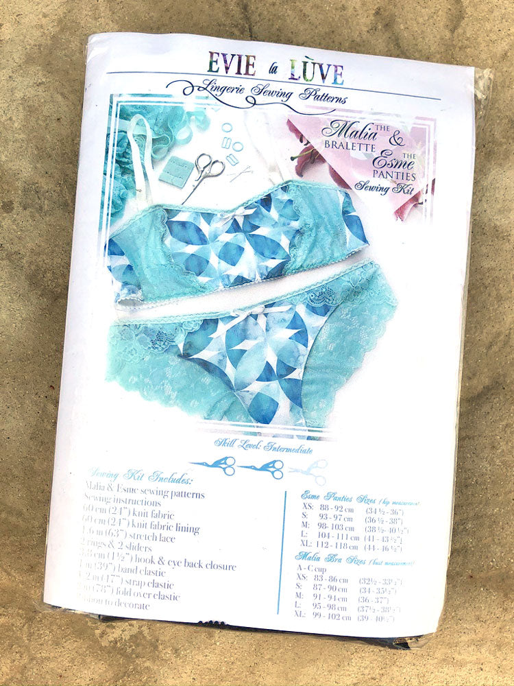 Esme Knicker & Malia Bralette making kit - black/tropical