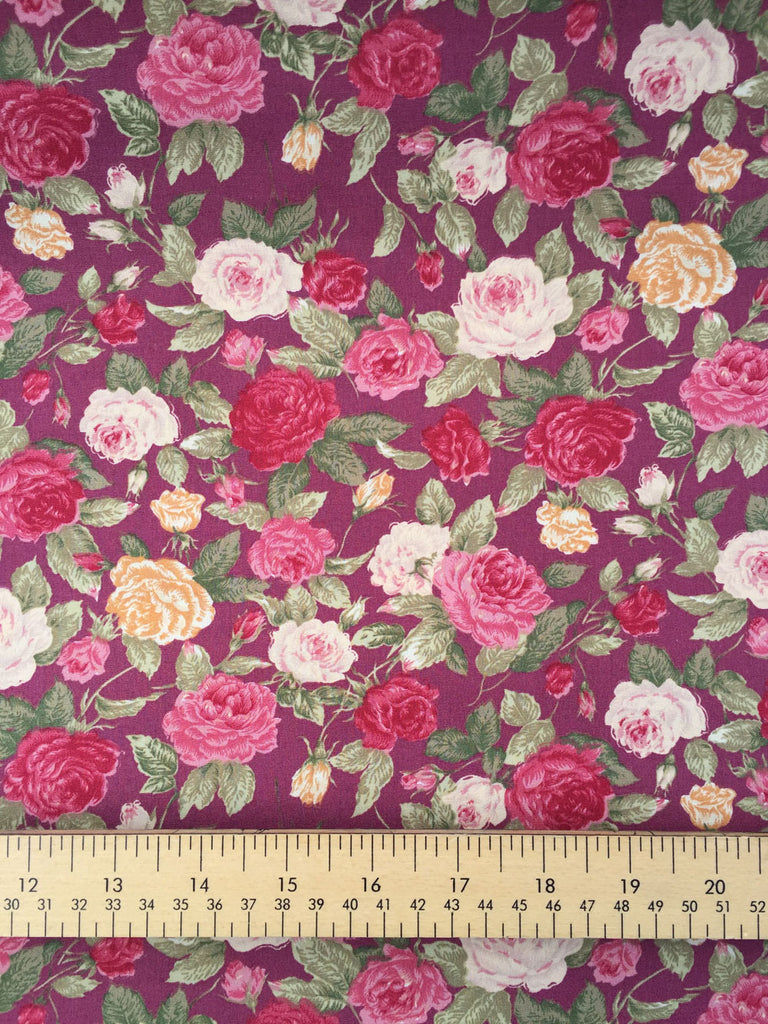 Vintage Roses - Burgundy - Craftyangel