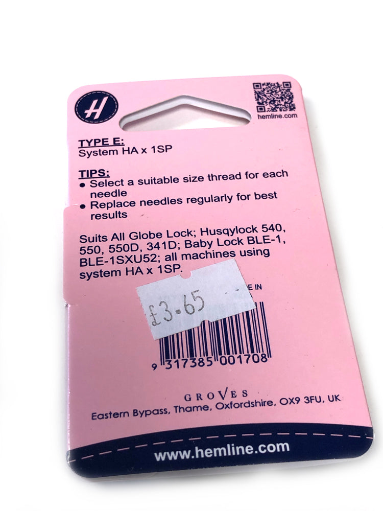 Overlocker/Serger Machine Needles - Type E: 80/12 - Craftyangel