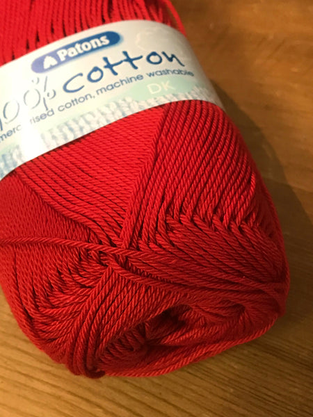 Patons 100% Cotton DK - Red (2115) – Craftyangel