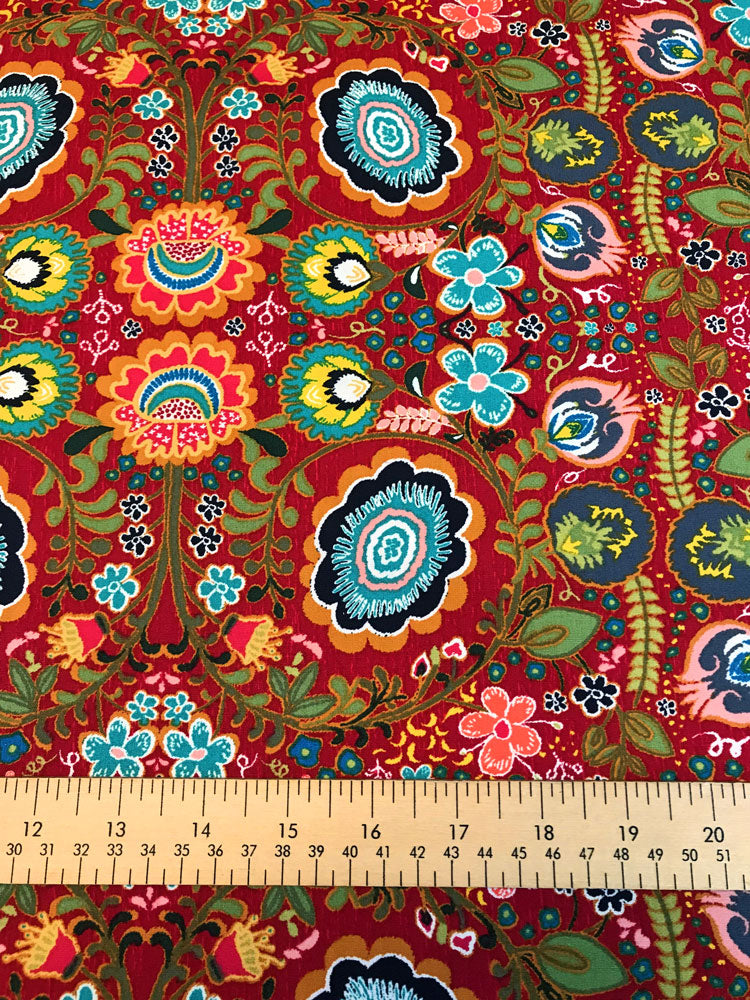 Indie Folk - Kohkhloma Burgundia - Red multi - Craftyangel