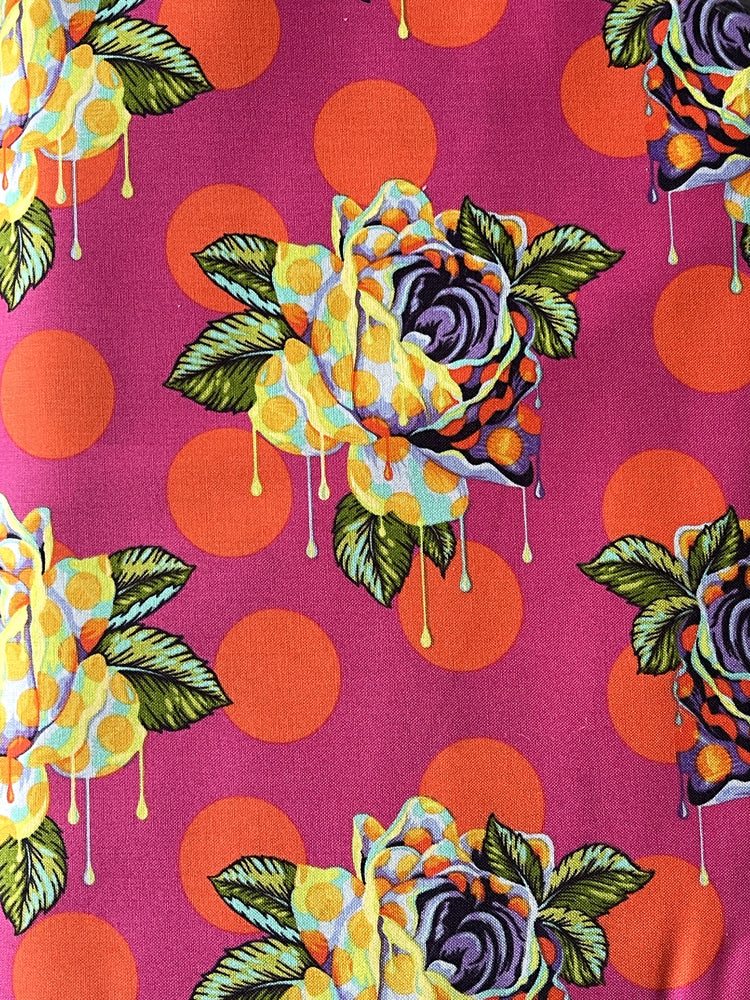 Curiouser and Curiouser  - Painted Drippy Roses - Daydream (Pink)