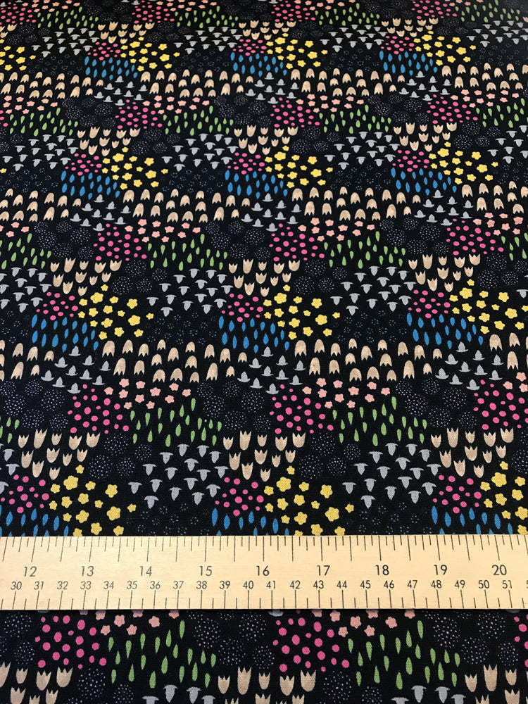 Tiger Plant - Folk Floral on Tailored Cloth - Midnight