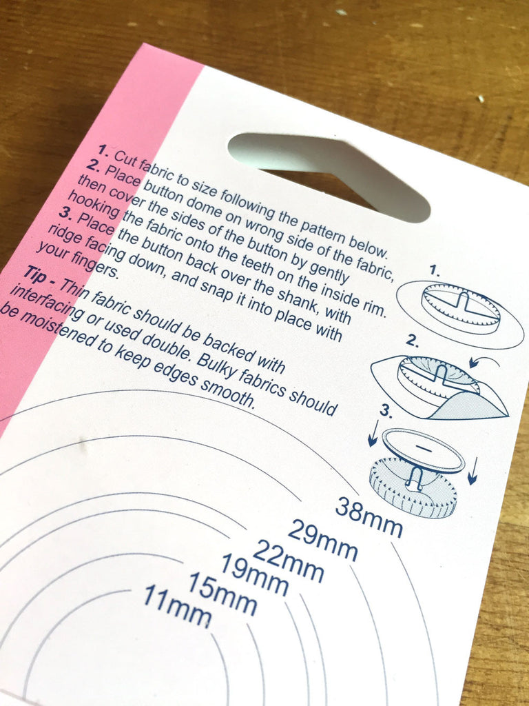 Self Cover Buttons - Metal - 38mm - Pack of 2 - Craftyangel