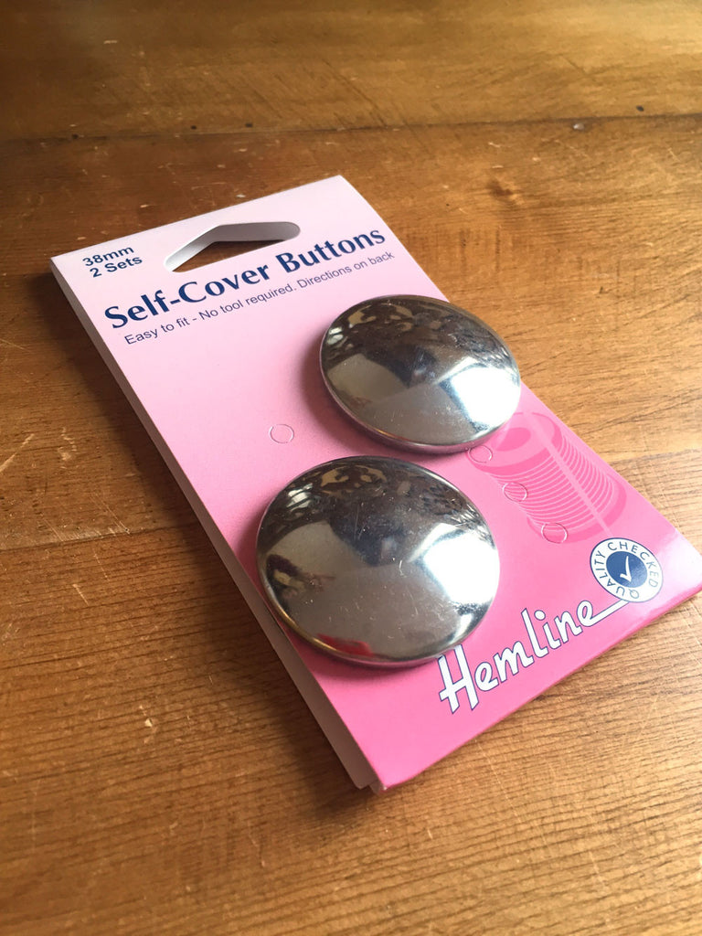 Self Cover Buttons - Metal - 38mm - Pack of 2