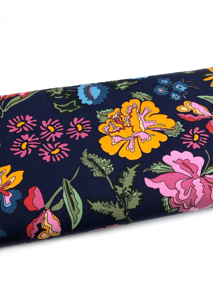 Nordic Garden Dream - Stauder - Blue - Jersey Knit - Craftyangel