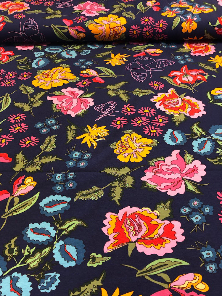 Nordic Garden Dream - Stauder - Blue - Jersey Knit