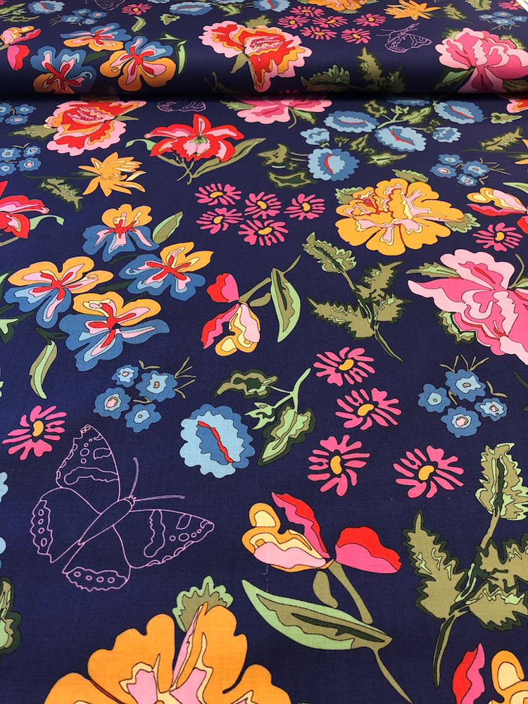 Nordic Garden Dream - Stauder - Blue (Floral with butterflies)