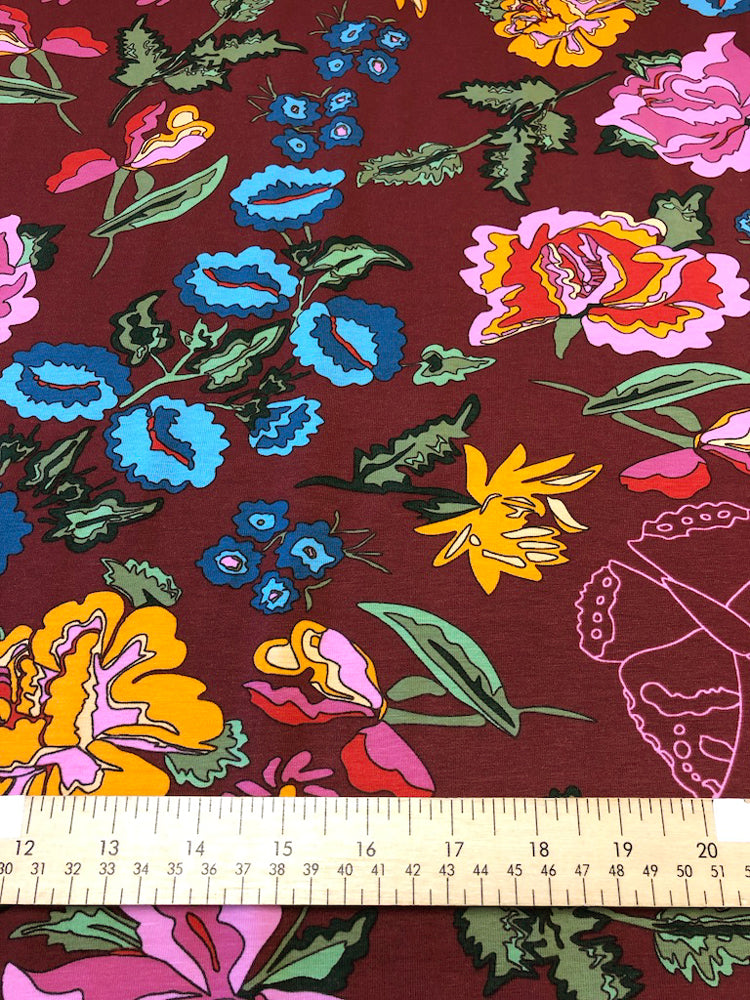 Nordic Garden Dream - Stauder - Red - Jersey Knit - Craftyangel