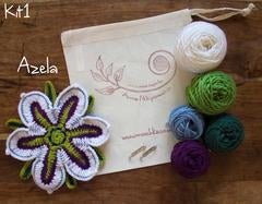 Crocheted Flowers to Wear - Kit 2 - Pansy, Orla and Flora flowers