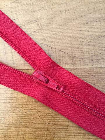 Nylon Chunky Open Ended Zip - 14"/36cm - Red