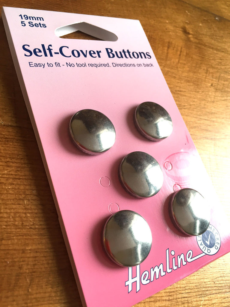 Self Cover Buttons - Metal - 19mm - Pack of 5