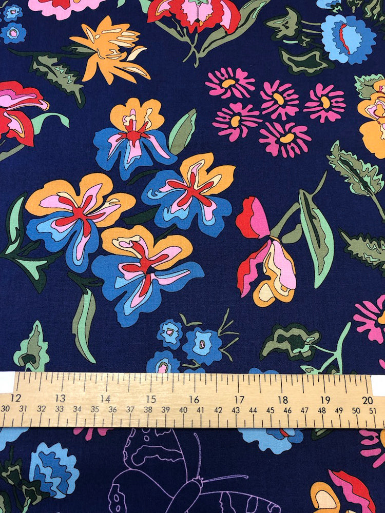 Nordic Garden Dream - Stauder - Blue (Floral with butterflies) - Craftyangel